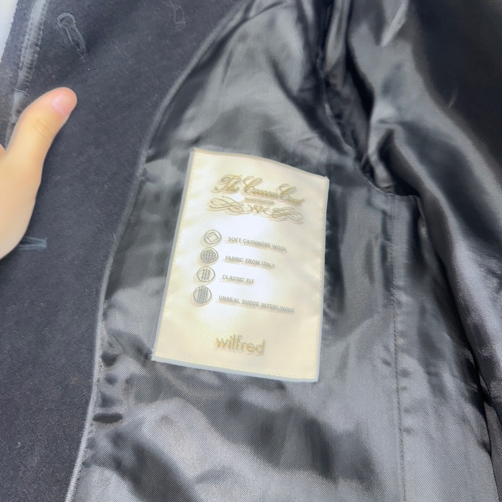 Aritzia Wilfred Classic Cacoon Black Coat - Picture 4 of 6